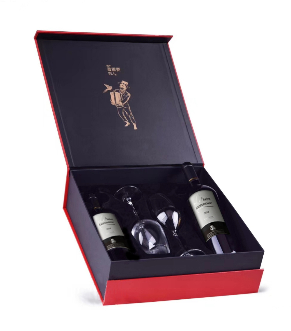 紅色高檔雙酒杯紅酒禮盒